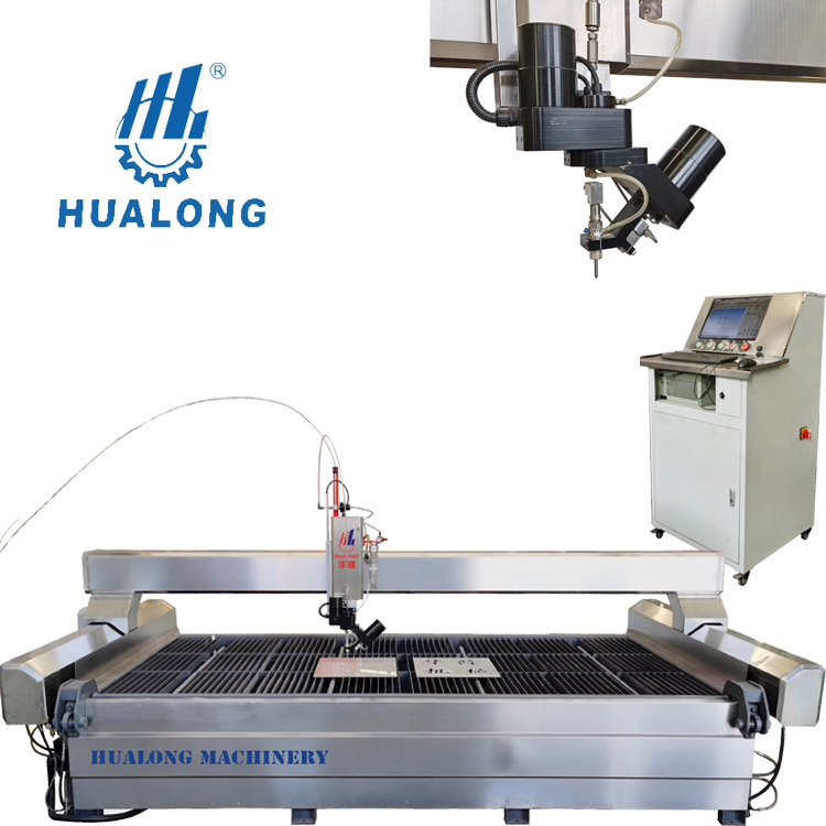 Hualong CNC waterjet cutting machine 5 axis water jet Stone Cutting machinery Ceramic Granite Marble Quartz Glass Tile cutter