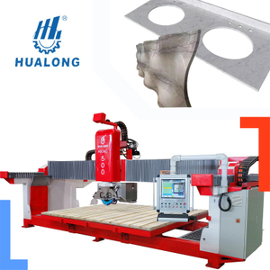 HKNC-500 Stone CNC Bridge Saw 5 Axis Tiles and Marbles Countertops 3D Granite CNC Cutting Machine cheap CNC grinding machine for sale