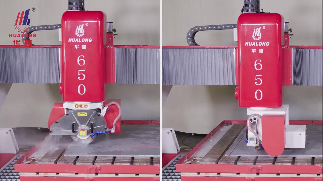 Hualong HLSQ-650 Automatic Bridge Stone Cutting Machine marble granite laser slab cutting machine for sale