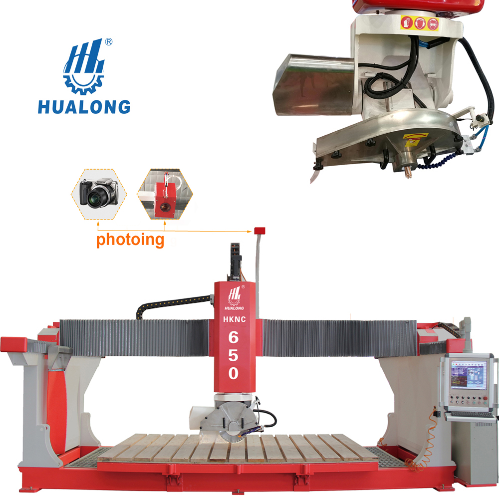 HUALONG stone machinery HKNC series 5 axis granit bridge saw Stone CNC Cutting Machine for countertop & funerary arts