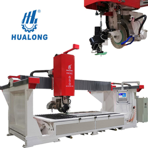 HUALONG HKNC-650J high efficiency cut and jet 5 Axis CNC SawJet stone cutting machine with bridge saw and waterjet