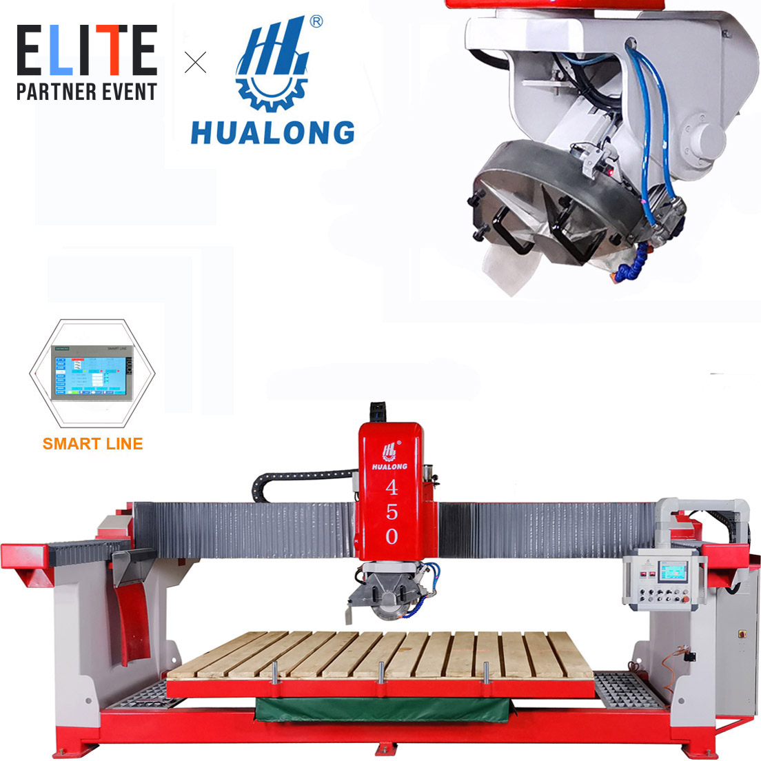 Hualong Hlsq-450 Machinery Stone Cutting Machine Stone Bridge Saw Cutting Machine Mono-Block Stone Cutting Machine Infrared Stone Cutting Machine