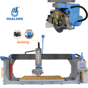 HUALONG stone machinery HKNC-825 5 axis CNC bridge saw Granite Cutting Machine for carving milling cutting drilling countertop